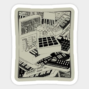 Synthesizer Art for Electronic Musician Sticker